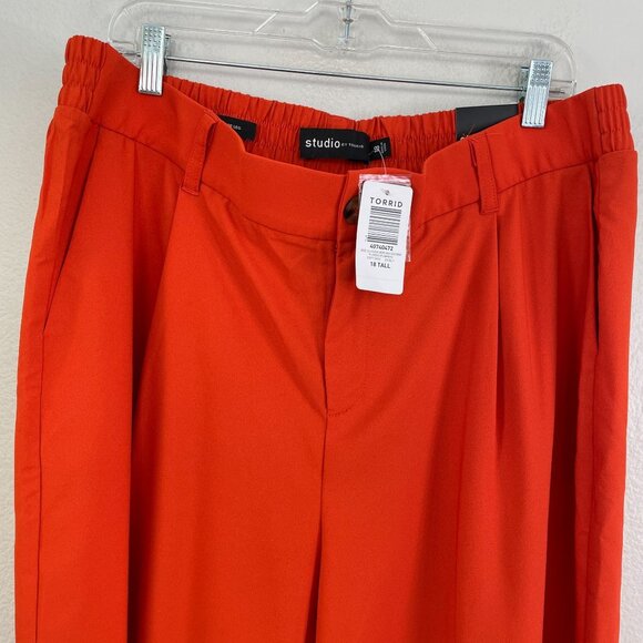 NEW Studio By Torrid Womens Plus 18 Wide Leg Pants in Pureed Pumpkin Trouser - Picture 4 of 10